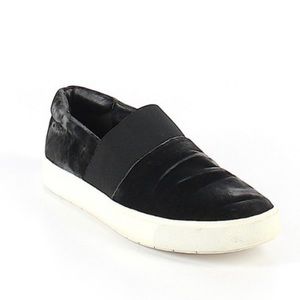 VINCE Corbin Gray Velvet Slip On Sneakers size 5.5